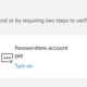 A screenshot of the Passwordless option on a browser